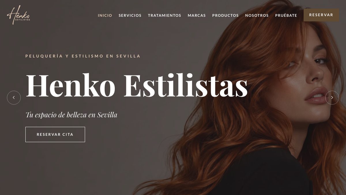 Web de Henko Estilistas, peluquería y estilismo en Sevilla
